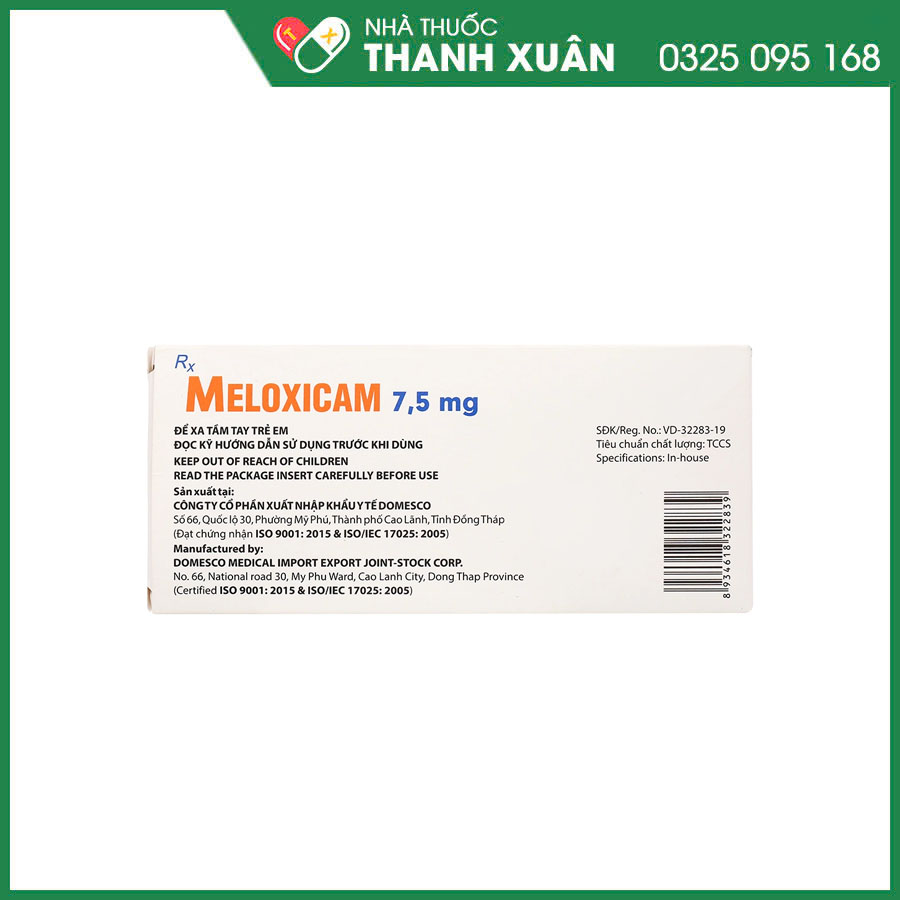 Meloxicam 7,5mg thuốc điều trị viêm xương khớp và viêm khớp dạng thấp